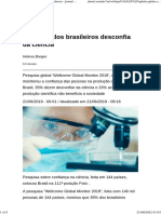 Um terço dos brasileiros desconfia da ciência - Jornal O Globo