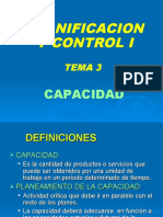 Planificacion y Control I - Tema 3 Capacidad