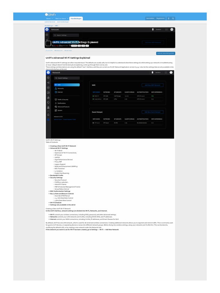 UniFi's Advanced Wi-Fi Settings Explained | PDF | Computer Network | Radius