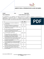 Formulario de Declaración Jurada Contra Lavado de Dinero