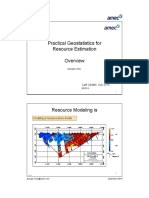 Practical Geostatistics For Resource Estimation: Last Update: July 2014