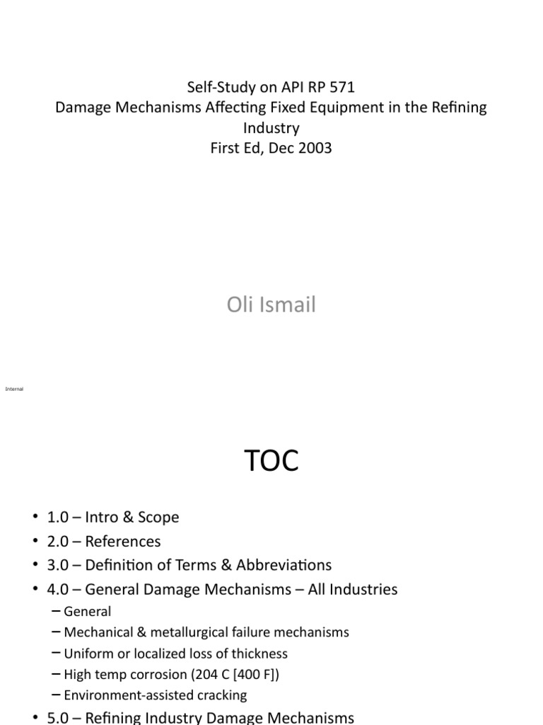 Self-Study On API RP 571 - Damage Mechanism | PDF | Stainless Steel | Steel