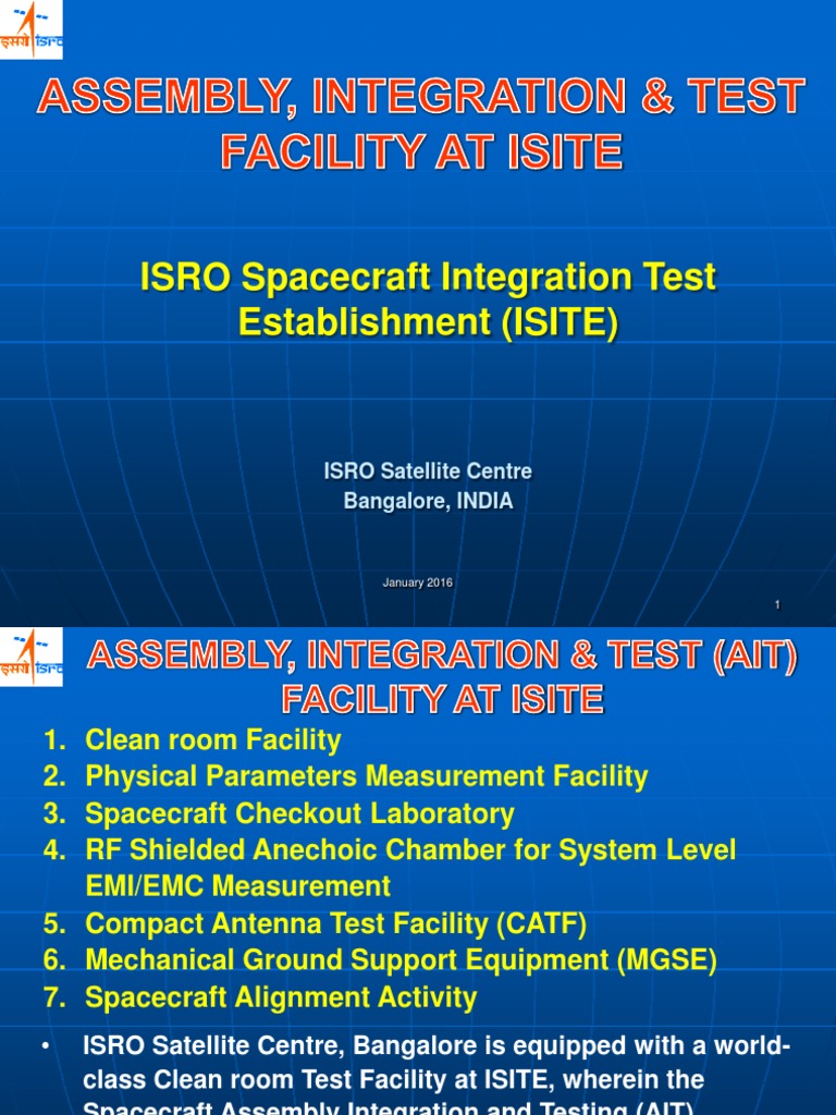 Isro spacecraft integration test establishment isite isro satellite