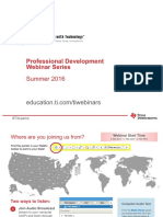 Professional Development Webinar Series: Summer 2016
