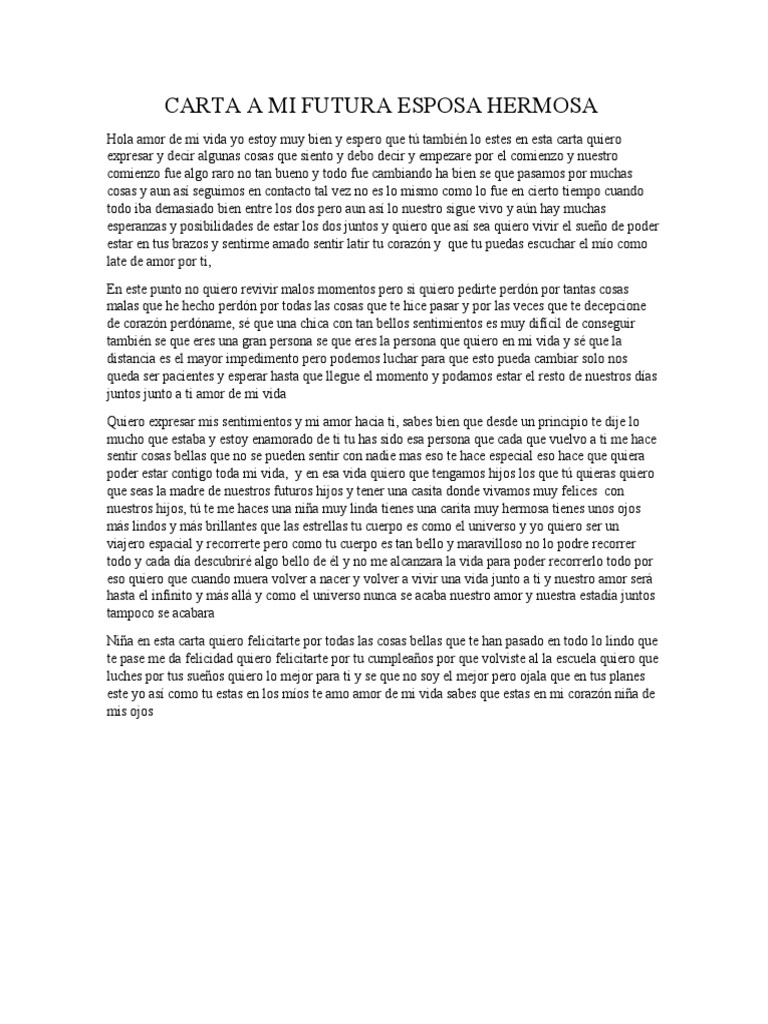 Carta para El Amor de Mi Vida | PDF | Amor