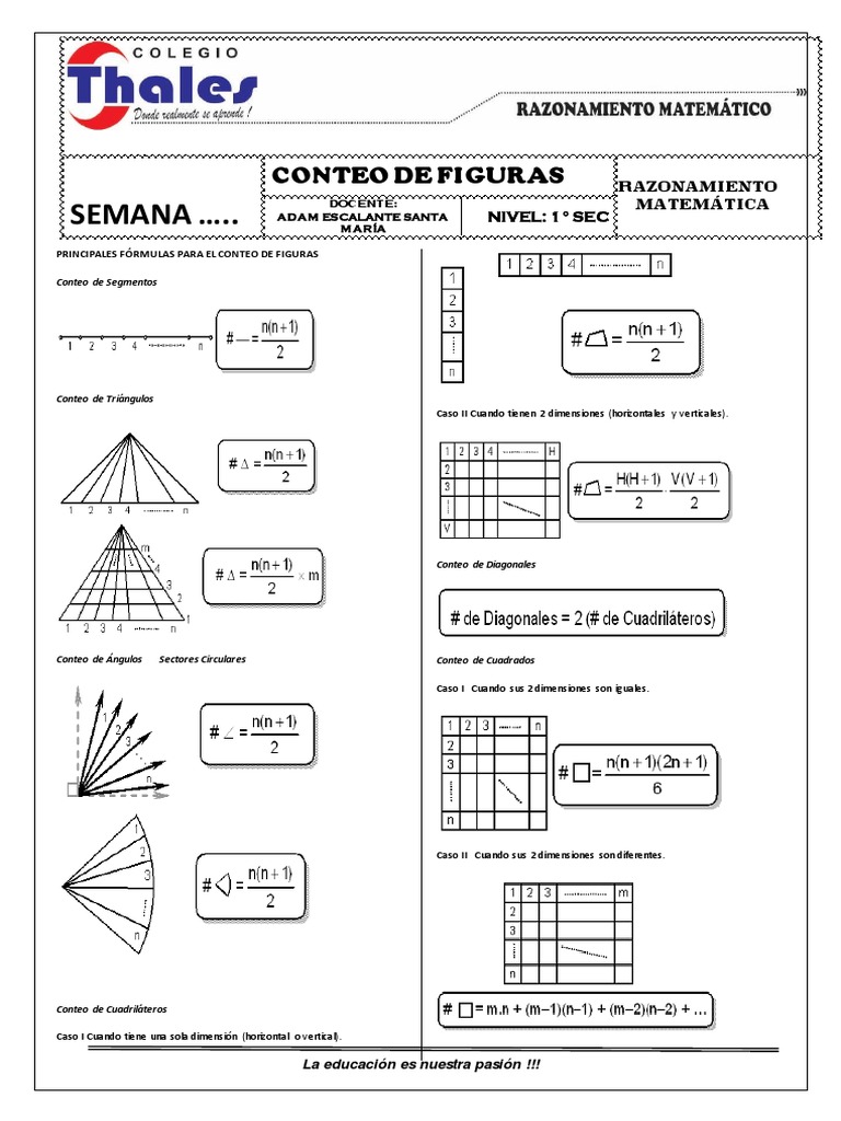 Fórmulas para Conteo de Figuras Matemáticas | PDF | Triángulo