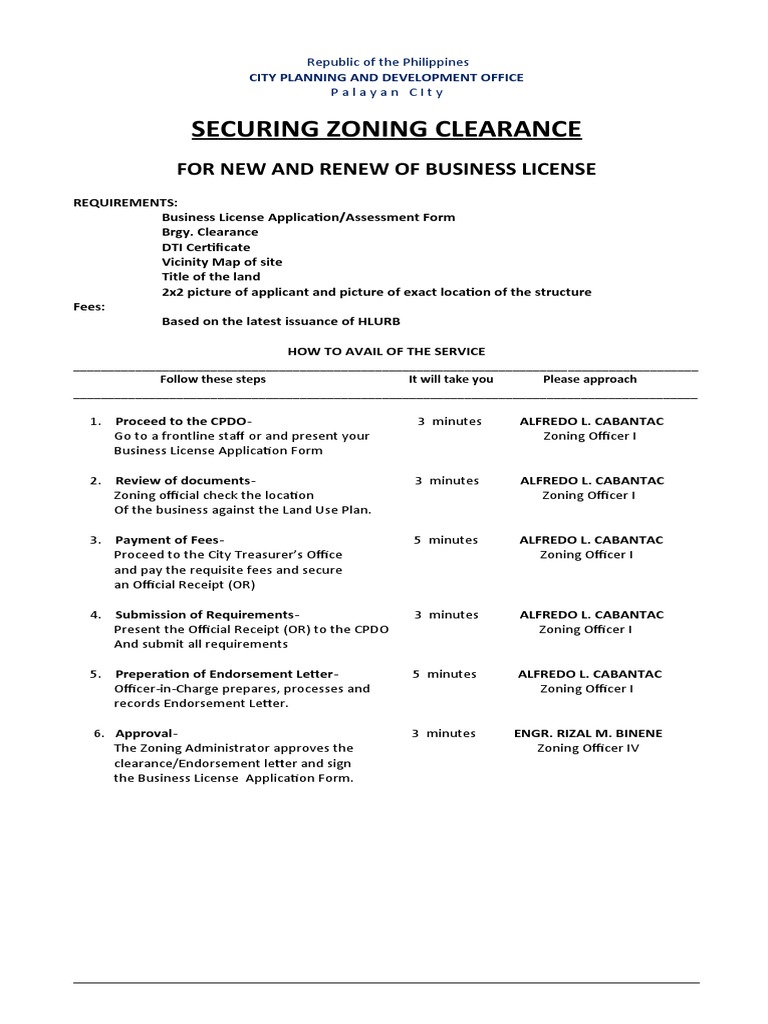 ZONINGCLEARANCEGUIDE PDF Business