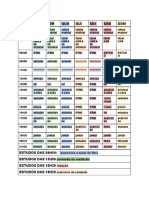 Rotina semanal de estudos e atividades