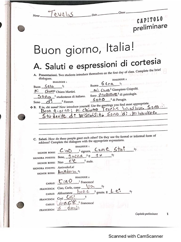 Italian Worksheets | PDF