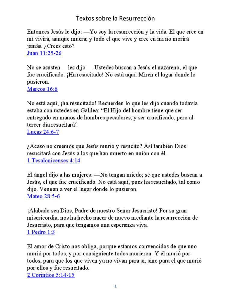 Textos Sobre La Resureccion | Descargar gratis PDF | La resurrección de ...