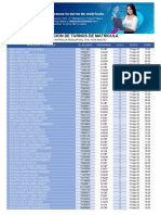 Turnos Matrícula 2022-2
