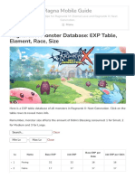 Ragnarok X Monster Database - EXP Table, Element, Race, Size