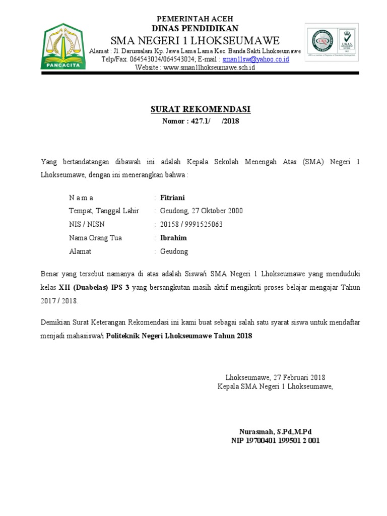 SURAT Rekom Poltek 2017 | PDF | Kesehatan Holistik