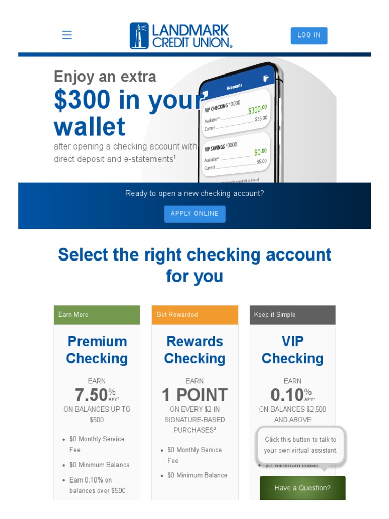 Spring Checking Offer - Landmark Credit Union | PDF