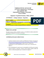 Unidad 1. Aportes de La Geografía A Los Estudios Del Turismo L