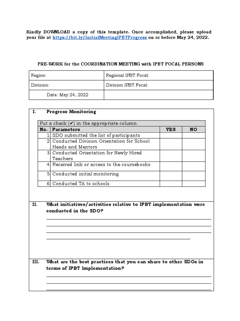 IPBTProgressMonitoringChecklistandQuestions PDF