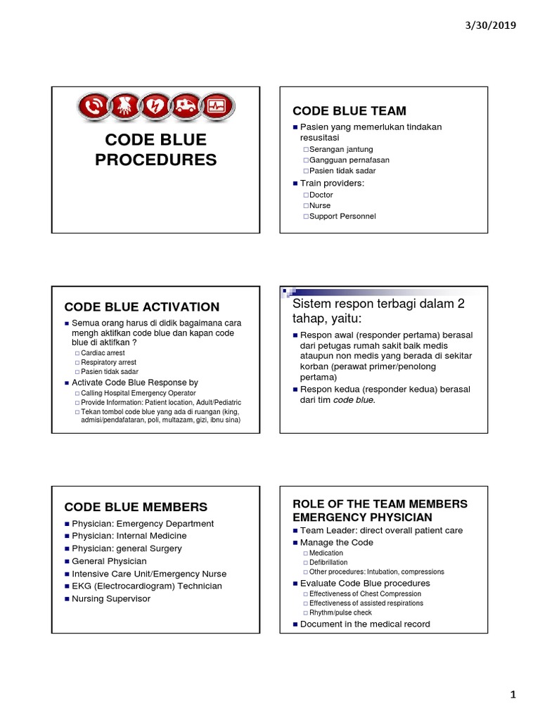 Code Blue Procedures | PDF | Cardiopulmonary Resuscitation | Cardiac Arrest