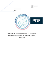 Manual de Organizacion Del Departamento de Neonatologia 2020