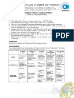 Philippine College of Science and Technology: Assignment For Lesson 4 (Chapter I)