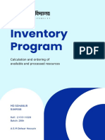 Inventory Program: Calculation and Ordering of Available and Processed Resources