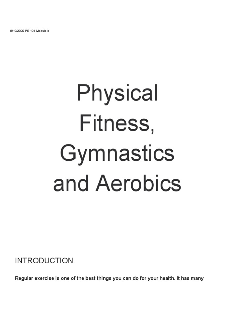 PE 101: Fitness, Gymnastics, and Aerobics | PDF | Gymnastics | Physical ...