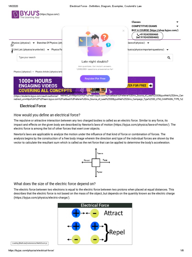 Electrical Force: Definition, Types, Diagram, Examples – ADVAOL