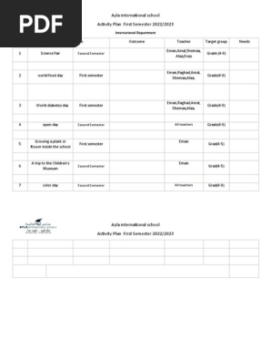 Activity Plan