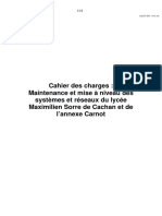 Cahier Des Charges: Maintenance Et Mise À Niveau Des Systèmes Et Réseaux Du Lycée Maximilien Sorre de Cachan Et de L'annexe Carnot