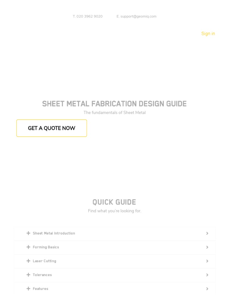 Sheet Metal Design Guide 2021 Update Geomiq PDF Sheet Metal