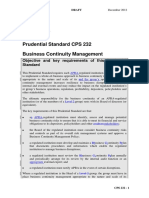 Prudential Standard CPS 232 Business Continuity Management