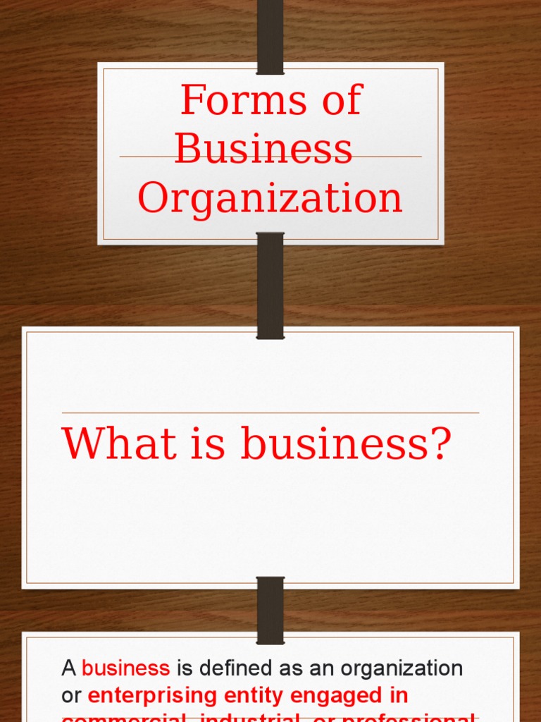 Forms of Business Organization PDF Sole Proprietorship Partnership