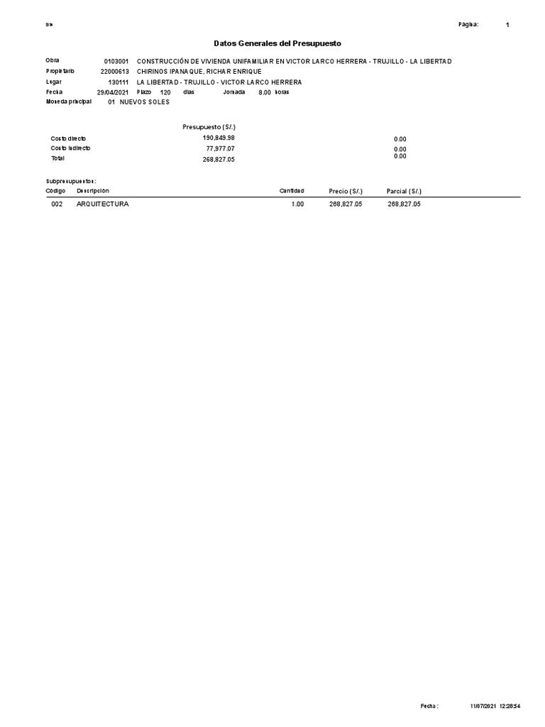 Datos Generales | PDF
