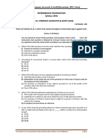 Intermediate Examination Syllabus 2016 Paper 12: Company Accounts & Audit (Caa)