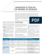 Etallonage Validation Et Essai de Consistance de Materiel de Soudage