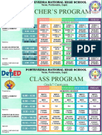 Teacher'S Program: Monday Tuesdaywednesdaythursday Friday