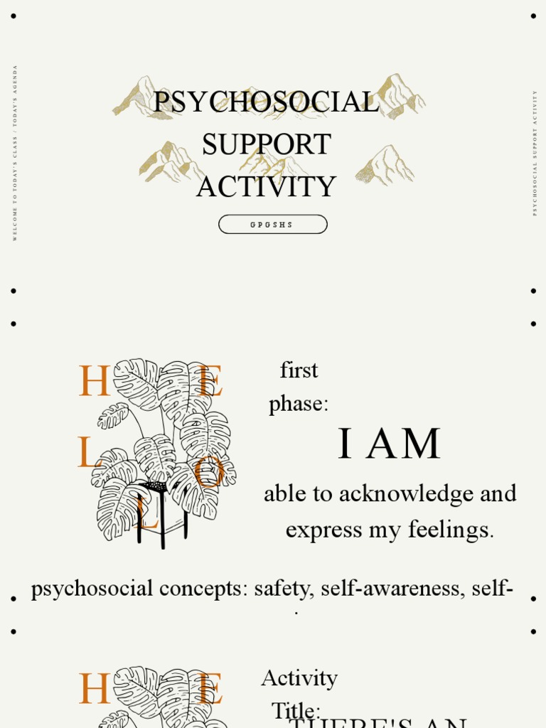 Psychosocial Support Activities Guide | PDF | Stress (Biology) | Learning