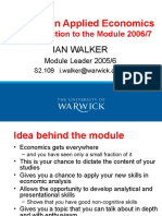 An Introduction To The Module 2006/7: Research in Applied Economics