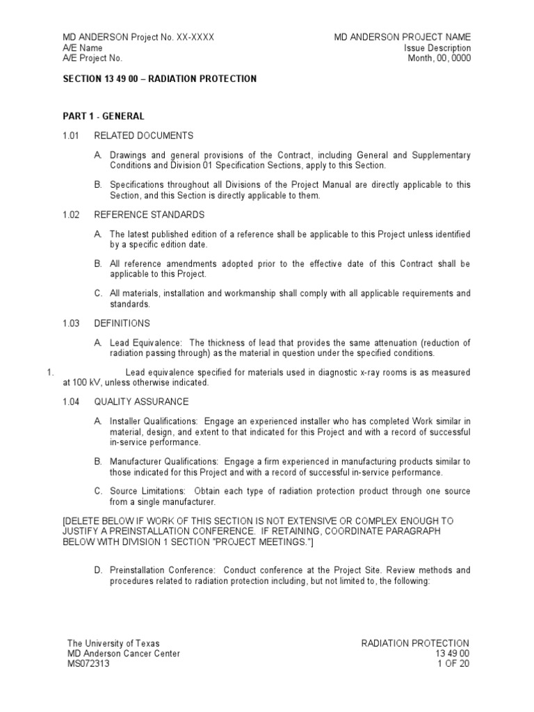 Radiation Protection PDF Door Drywall