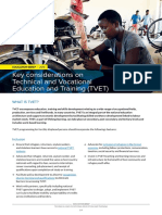 Key Considerations On Technical and Vocational Education and Training (TVET)