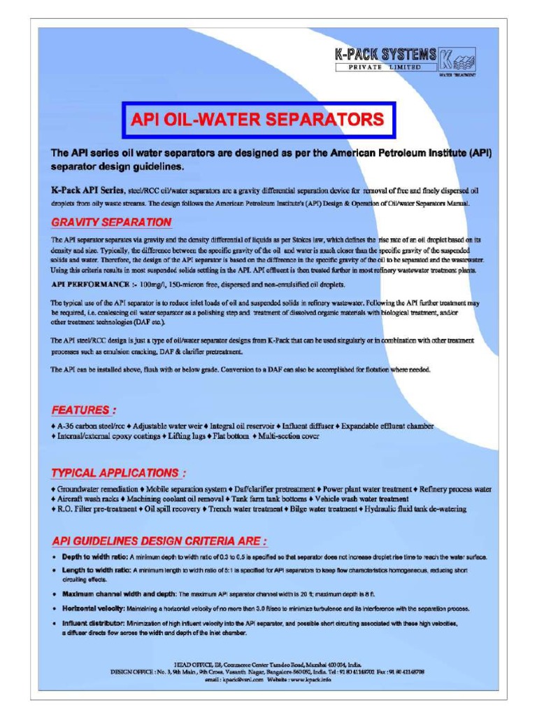 Api Oil Water Separator | PDF