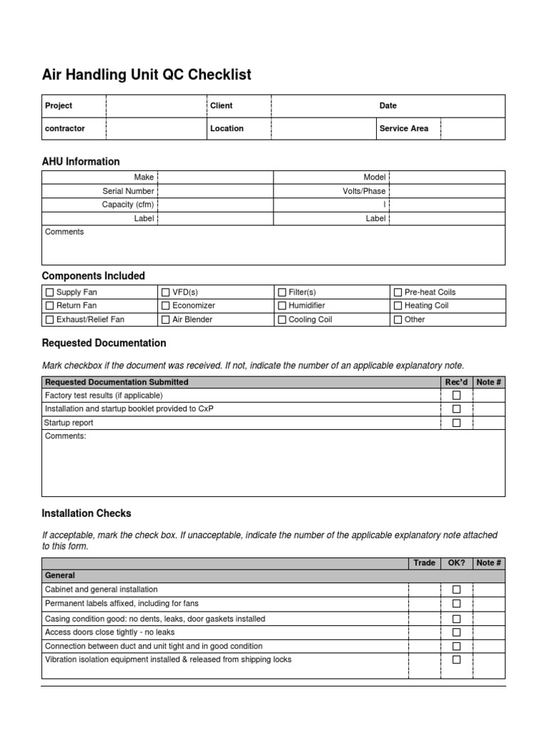 air-handling-unit-qc-checklist-ahu-information-pdf-duct-flow-valve