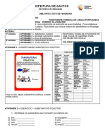 Língua Portuguesa atividades sobre substantivos