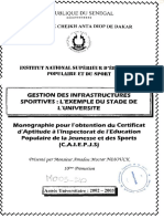 Travaux de Memoire Gestion Infrastructures Sportives