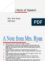 The Eight Parts of Speech Revised