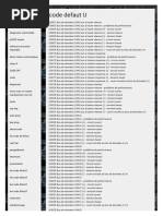 Code de Defaut U