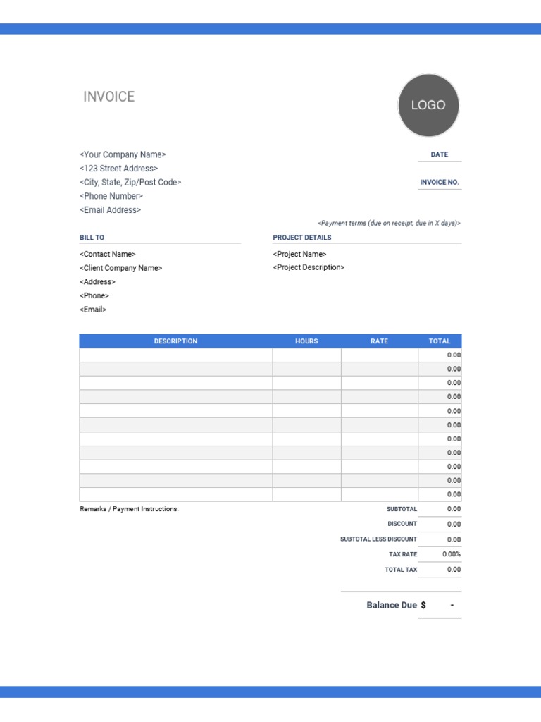 Invoice-Template-Big-Margin-freelance | PDF