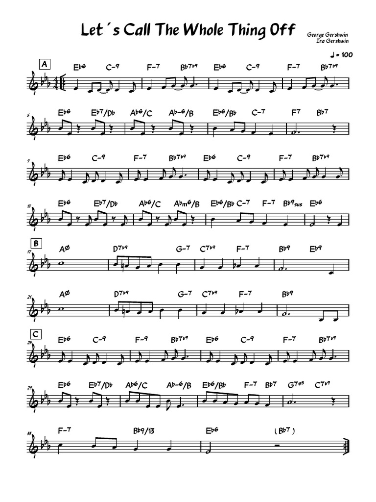 Let S Call The Whole Thing Off (Eb) | PDF