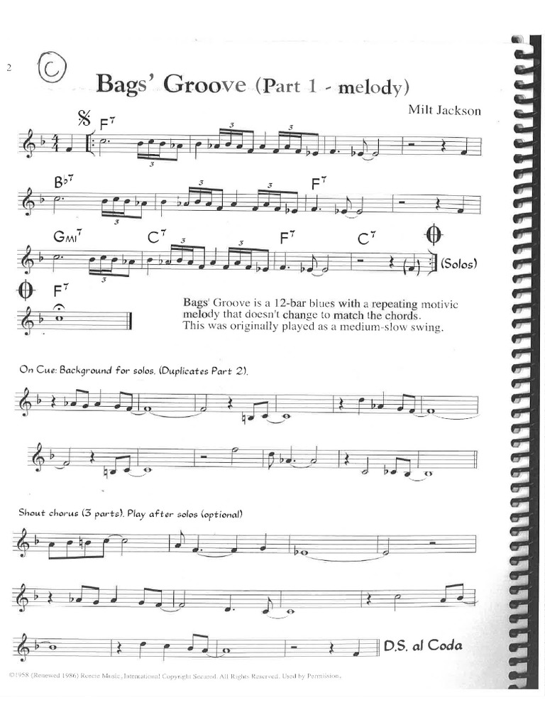 Bag's Groove PDF