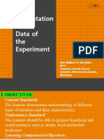 Science Presentation of Data of The Experiment