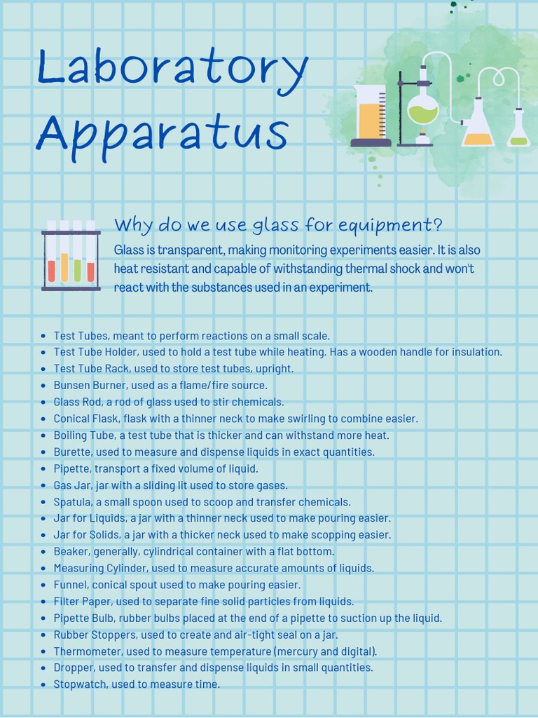 Laboratory Apparatus Why Do We Use Glass For Equipment? PDF